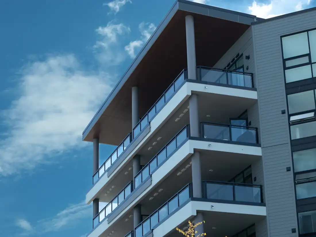 Balconies on a mid-rise condominium building